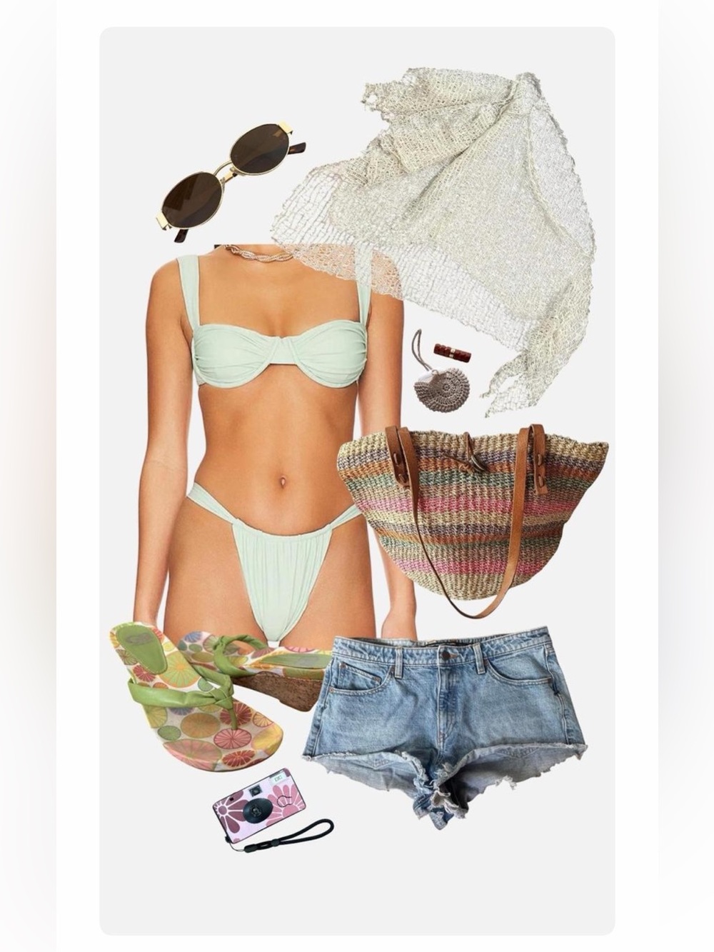 Belle The Label Oracle Bikini Set in Lichen Green